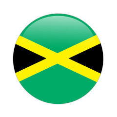 Jamaica flag button on white