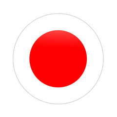 Japan flag button on white