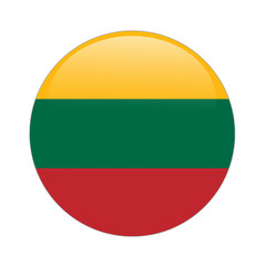 Lithuania flag button on white