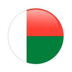 Madagascar flag button on white