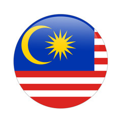 Malaysia flag button on white