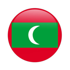 Maldives flag button on white