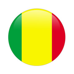 Mali flag button on white
