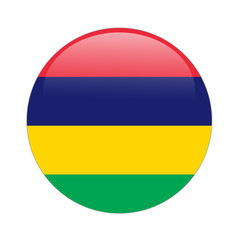 Mauritius flag button on white