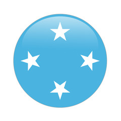Obraz premium Micronesia flag button on white
