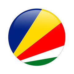Seychelles flag button on white