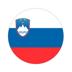 Slovenia flag button on white