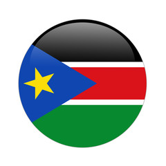South Sudan flag button on white