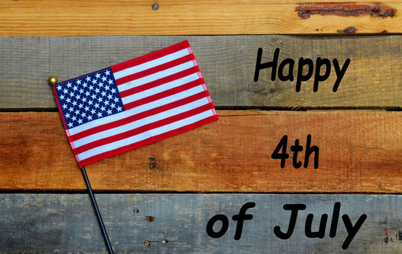 4th of July - Independence Day - American Flag on Pallet wood