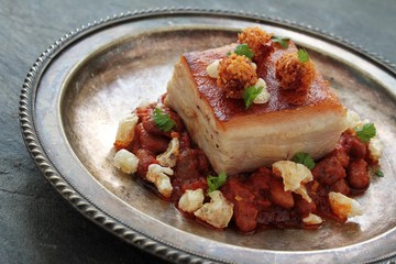 belly pork plated meal