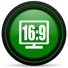 16 9 display green icon