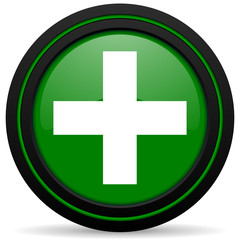 plus green icon cross sign