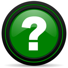 question mark green icon ask sign