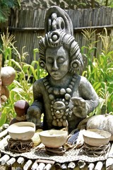 Fototapeta premium Mayan Gods, Xcaret traditional market