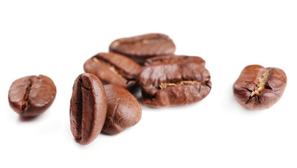 Coffee beans isolated on white
