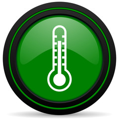 thermometer green icon temperature sign