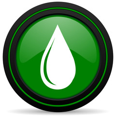 water drop green icon