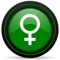 Fototapeta premium female green icon female gender sign