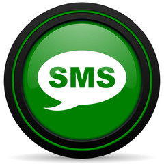 sms green icon message sign
