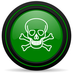 skull green icon death sign