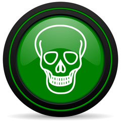 skull green icon death sign