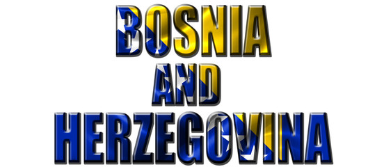 Text concept with Bosnia and Herzegovina waving flag