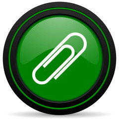 paperclip green icon