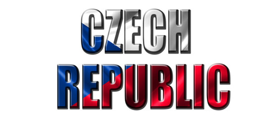 Text concept with Czech Republic waving flag