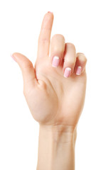 Female hand isolated on white