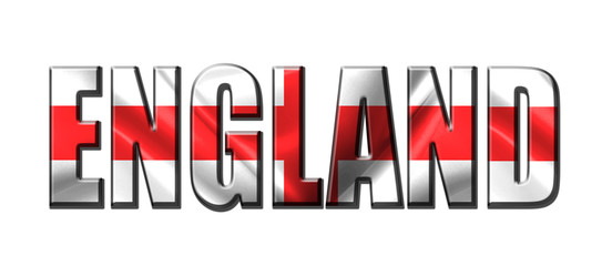 Text concept with England waving flag