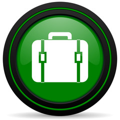 bag green icon luggage sign