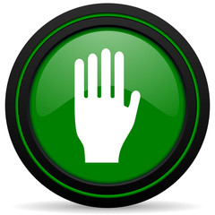 stop green icon hand sign