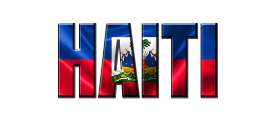 Text concept with Haiti waving flag