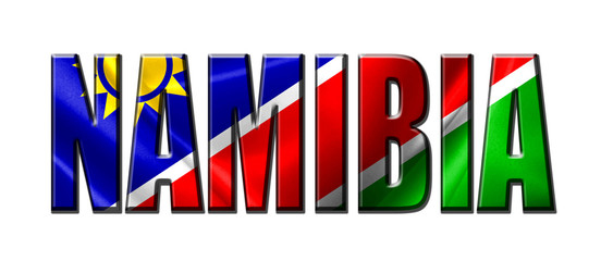Fototapeta premium Text concept with Namibia waving flag