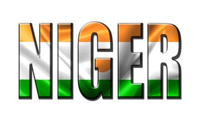 Text concept with Niger waving flag