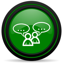 forum green icon chat symbol bubble sign