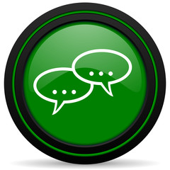 forum green icon chat symbol bubble sign