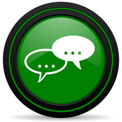 forum green icon chat symbol bubble sign