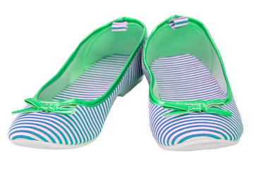 Ballet flats striped with bow