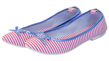 Ballet flats striped with bow