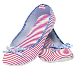 Ballet flats striped with bow