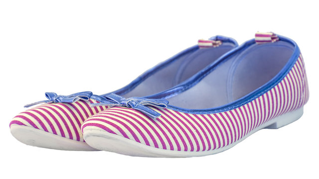 Ballet Flats Striped With Bow