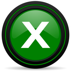 Obraz premium cancel green icon