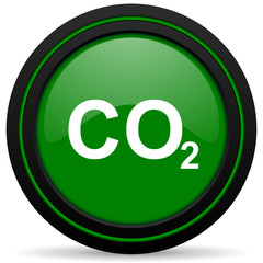 carbon dioxide green icon co2 sign