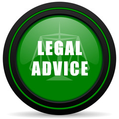 legal advice green icon law sign