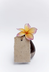 Flower vase drop shape with plumeria flower, spa concept 