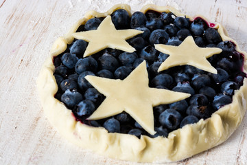Blueberry pie - ready to bake.