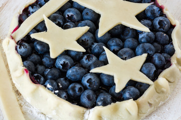 Blueberry pie - ready to bake.