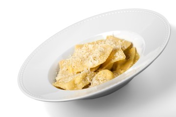 Ravioli, Pasta, Plate.