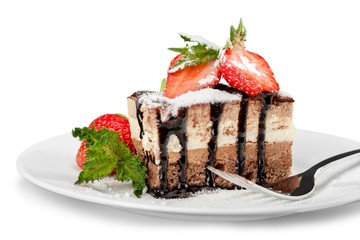 Cake, dessert, slice.